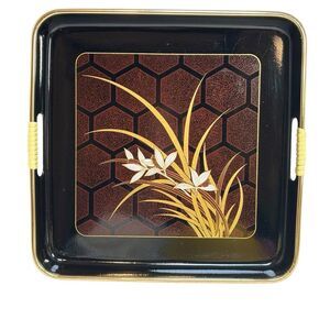Vintage Himark Nishi Garden Hand Decorated Japanese Lacquerware Tray